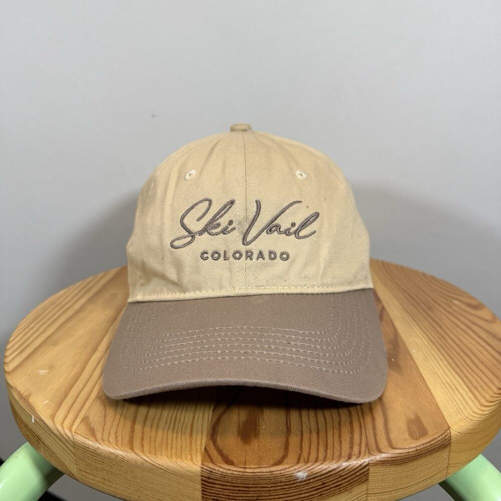 Ski Vail Logo Embroidered Color block Logo Hat - Gray, White